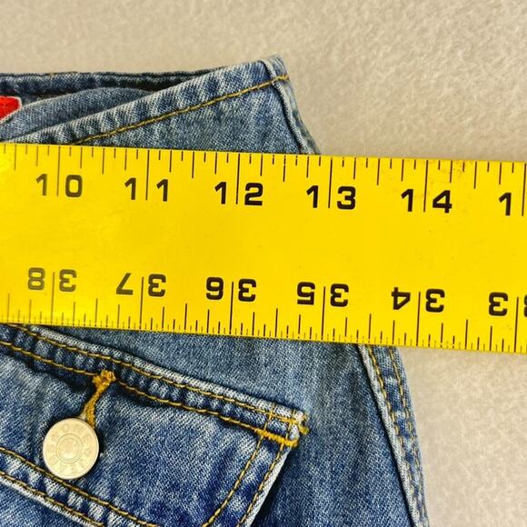 Revolt Skirt Women's Size 3 Front Full Exposed Zip Denim Jean Front Pocket Vtg - Picture 6 of 7